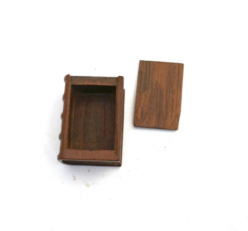 ANTIQUE TREEN 19THC FRUITWOOD BOOK SNUFF BOX ENGLISH FRENCH C184060 - ADDITIONAL PHOTO 2