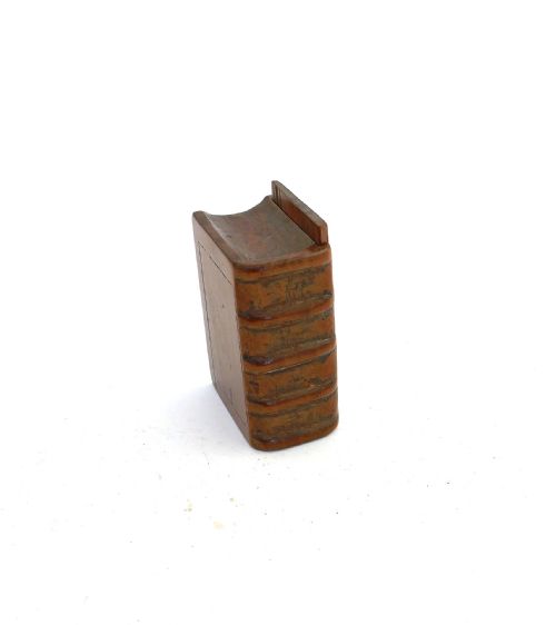 ANTIQUE TREEN 19THC FRUITWOOD BOOK SNUFF BOX ENGLISH FRENCH C184060 - ADDITIONAL PHOTO 3