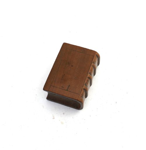 ANTIQUE TREEN 19THC FRUITWOOD BOOK SNUFF BOX ENGLISH FRENCH C184060 - ADDITIONAL PHOTO 4