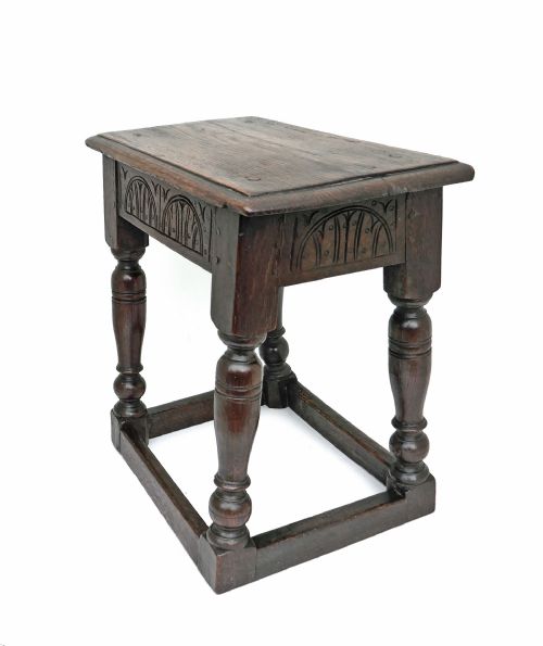 ANTIQUE EARLY OAK FURNITURE 17THC CHARLES 1 SINGLE JOYNED STOOL ENGLISH C162040 - ADDITIONAL PHOTO 2