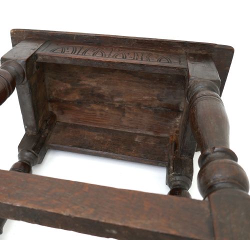 ANTIQUE EARLY OAK FURNITURE 17THC CHARLES 1 SINGLE JOYNED STOOL ENGLISH C162040 - ADDITIONAL PHOTO 4