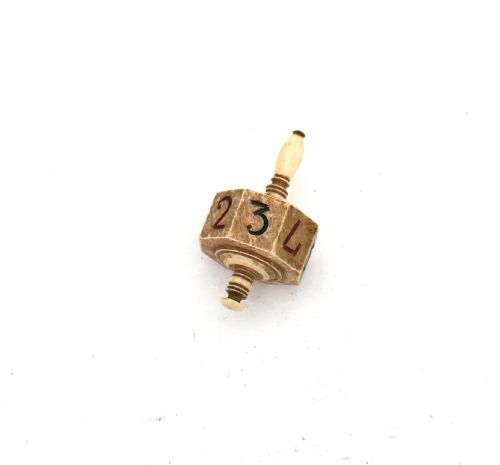 antique collectables 19thc single large bone numbered teetotum english french c1815 - CATEGORY: ANTIQUE MISCELLANEOUS - DATED 19TH CENTURY
