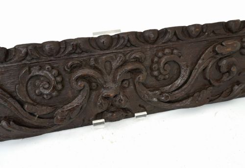 ANTIQUE 17THC SINGLE OAK CARVING OF THE GREEN MAN AND FLORAL DECORATION FLEMISH C166080 - ADDITIONAL PHOTO 1