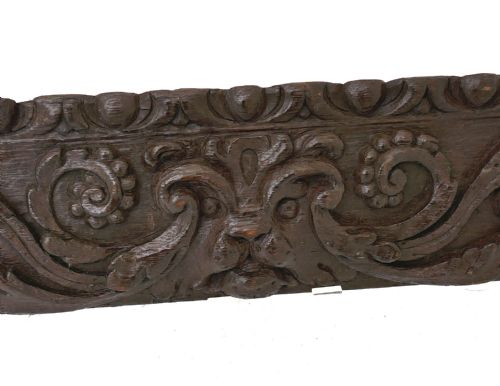 ANTIQUE 17THC SINGLE OAK CARVING OF THE GREEN MAN AND FLORAL DECORATION FLEMISH C166080 - ADDITIONAL PHOTO 4