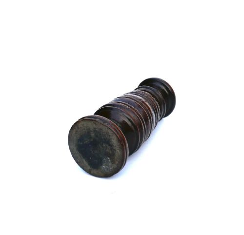 ANTIQUE EARLY TREEN 18THC RING TURNED FRUITWOOD SPICE GRINDER ENGLISH C172040 - ADDITIONAL PHOTO 2