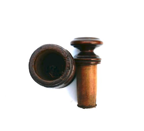 ANTIQUE EARLY TREEN 18THC RING TURNED FRUITWOOD SPICE GRINDER ENGLISH C172040 - ADDITIONAL PHOTO 3