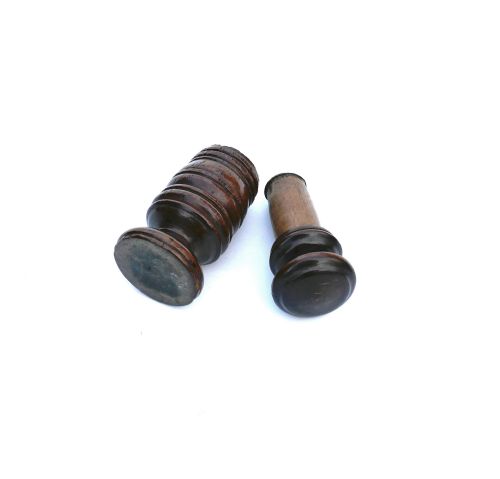 ANTIQUE EARLY TREEN 18THC RING TURNED FRUITWOOD SPICE GRINDER ENGLISH C172040 - ADDITIONAL PHOTO 5