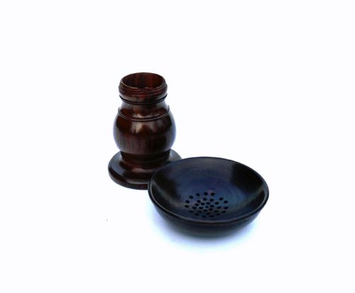 ANTIQUE EARLY TREEN 18THC TURNED LIGNUM POUNCE POT ENGLISH C178090 - ADDITIONAL PHOTO 1