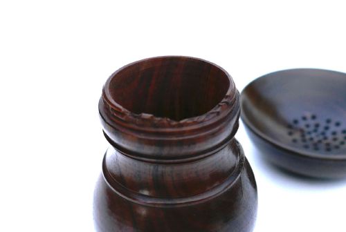 ANTIQUE EARLY TREEN 18THC TURNED LIGNUM POUNCE POT ENGLISH C178090 - ADDITIONAL PHOTO 3