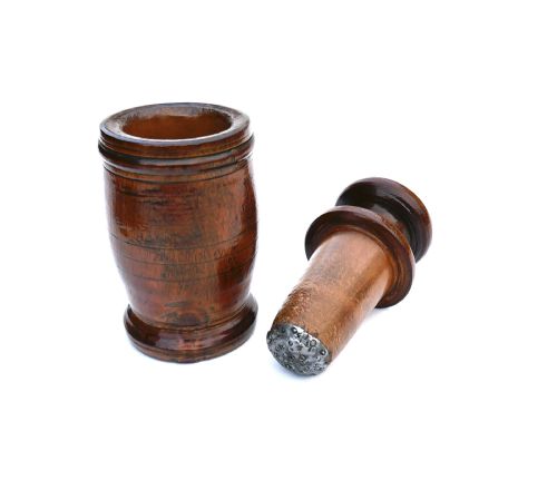 ANTIQUE TREEN 18THC TURNED FRUITWOOD SPICE GRINDER ENGLISH C174060 - ADDITIONAL PHOTO 1