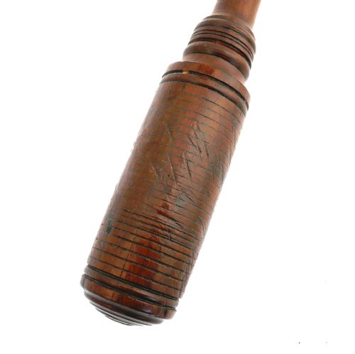 ANTIQUE 19THC TREEN SINGLE TURNED FRUITWOOD VETERINARY FLEAM MALLET ENGLISH C186080 - ADDITIONAL PHOTO 2