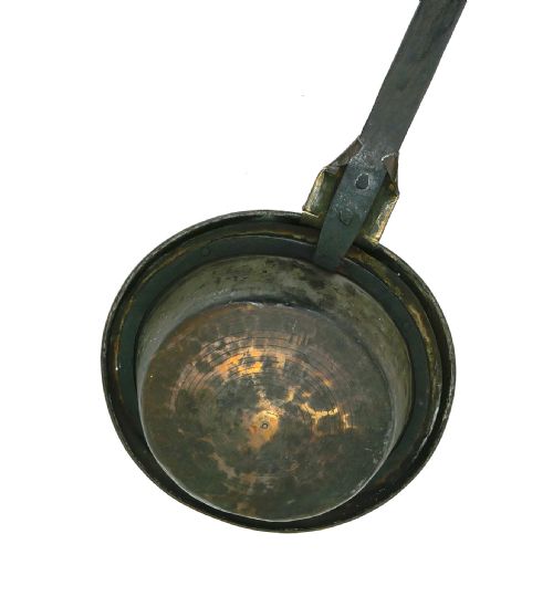 ANTIQUE METALWARE 17THC IRON BRASS WARMING PAN WITH ENGRAVED HANDLE ENGLISH C164050 - ADDITIONAL PHOTO 5