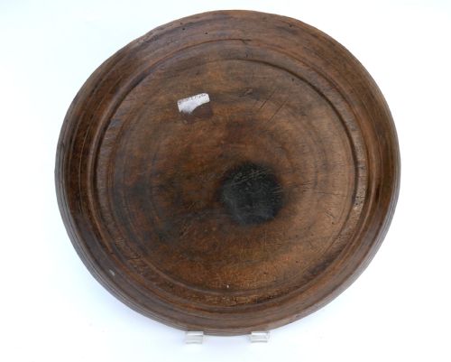 ANTIQUE TREEN 17THC 18THC TURNED SYCAMORE REEDED FOOD PLATTER ENGLISH C1680C1720 - ADDITIONAL PHOTO 1