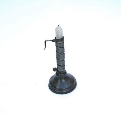 antique lighting 18thc single spiral candlestick on turned fruitwood base english french c1780c1800 - CATEGORY: ANTIQUE LIGHTING - DATED 18TH CENTURY