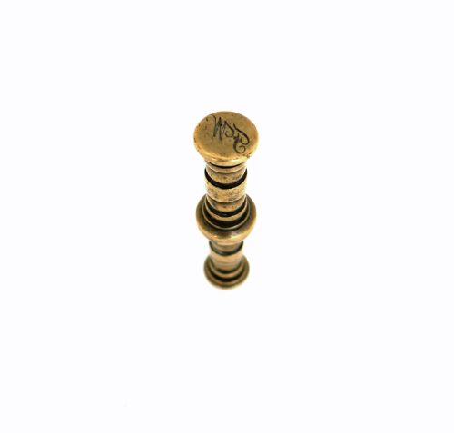 ANTIQUE EARLY METALWARE SINGLE 19THC BRASS PIPE TAMPER SEAL PRICKER COMBINATION ENGLISH C187090 - ADDITIONAL PHOTO 1