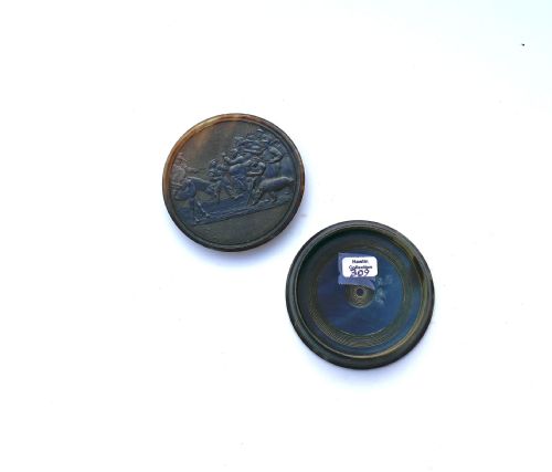 19THC COLLECTABLES PRESSED HORN SNUFF BOX SIGNED BRADWELL ENGLISH C180030 - ADDITIONAL PHOTO 3
