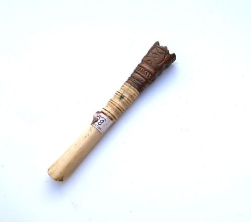 ANTIQUE TREEN 18THC FRUITWOOD BONE APPLE CORER ENGLISH C177080 - ADDITIONAL PHOTO 1