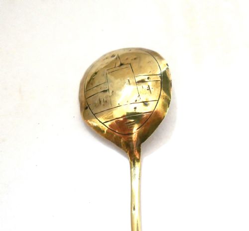 ANTIQUE METALWARE SINGLE 15THC SPOON WITH TWISTED STEM ENGRAVED CHURCH GERMAN RUSSIAN C144060 - ADDITIONAL PHOTO 4