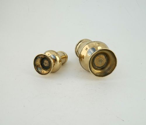 ANTIQUE EARLY METALWARE 18THC PAIR OF BRASS MUFFINEERS ENGLISH C176080 - ADDITIONAL PHOTO 4