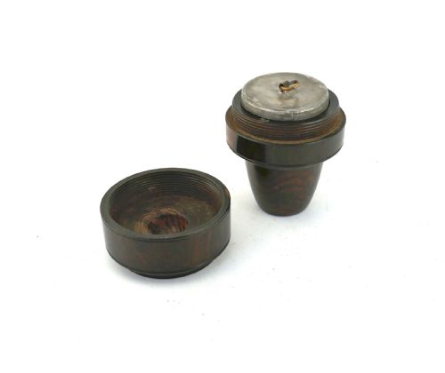 ANTIQUE 19THC TURNED APOTHECARY LIGNUM VITAE MEDICINAL CASE WITH ORIGINAL LIDDED CONTAINER ENGLISH C184060 - ADDITIONAL PHOTO 1