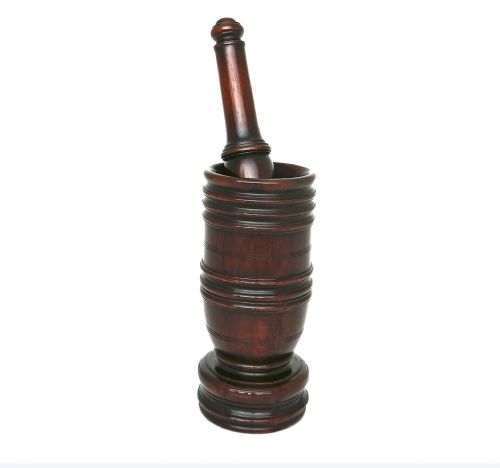 antique treen 18thc mahogany turned mortar pestle english c177090 - CATEGORY: ANTIQUE MISCELLANEOUS - DATED 18TH CENTURY