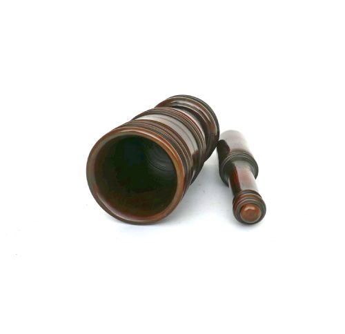 ANTIQUE TREEN 18THC MAHOGANY TURNED MORTAR PESTLE ENGLISH C177090 - ADDITIONAL PHOTO 2