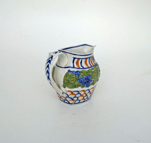 ANTIQUE EARLY ENGLISH POTTERY 19THC PRATTWARE SMALL CREAM JUG C1805 - ADDITIONAL PHOTO 3