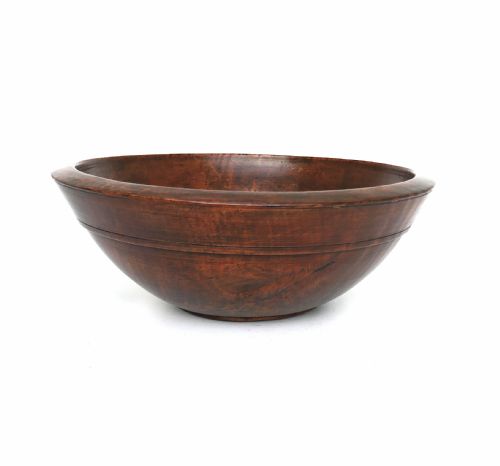 ANTIQUE EARLY 19THC KITCHENALIA TURNED SYCAMORE DAIRY BOWL ENGLISH C180020 - ADDITIONAL PHOTO 3