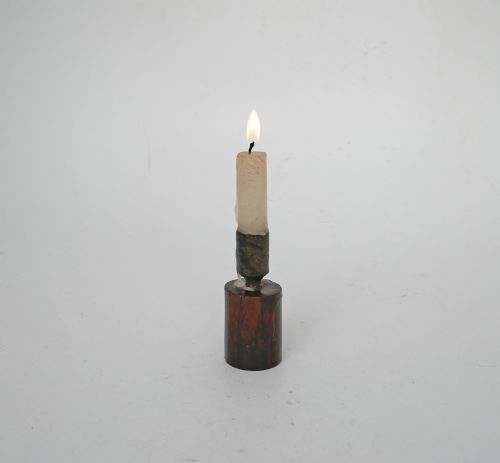 antique lighting 15thc medieval candle socket in later base english c145070 - CATEGORY: ANTIQUE LIGHTING - DATED 16TH CENTURY