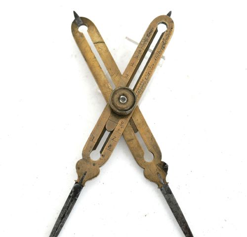 ANTIQUE METALWARE 18THC PROPORTIONAL DIVIDERS BY GILBERT OF LONDON ENGLISH C1760 - ADDITIONAL PHOTO 5