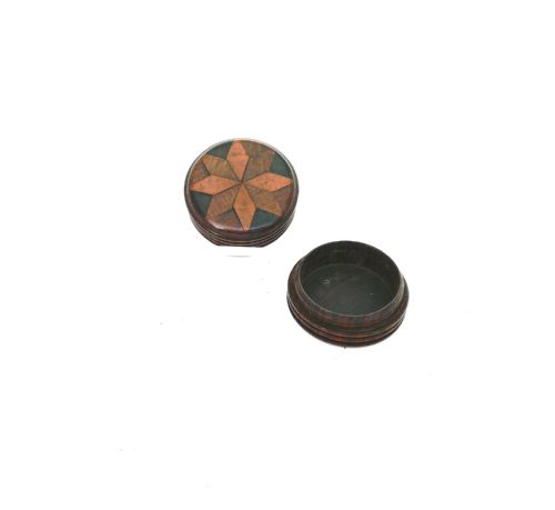 ANTIQUE TREEN 19THC TUNBRIDGE WARE TURNED PILL PATCH BOX ENGLISH C186080 - ADDITIONAL PHOTO 1