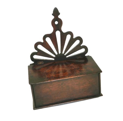 antique country furniture 19thc fruitwood fan shaped candle box english c180020 - CATEGORY: ANTIQUE BOXES - DATED 19TH CENTURY