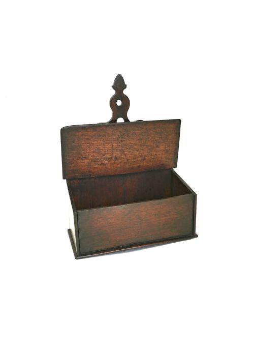 ANTIQUE COUNTRY FURNITURE 19THC FRUITWOOD FAN SHAPED CANDLE BOX ENGLISH C180020 - ADDITIONAL PHOTO 2