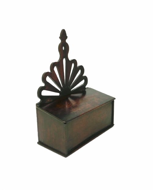 ANTIQUE COUNTRY FURNITURE 19THC FRUITWOOD FAN SHAPED CANDLE BOX ENGLISH C180020 - ADDITIONAL PHOTO 5