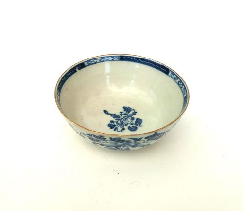 ANTIQUE EARLY POTTERY 18THC BLUE WHITE HAND PAINTED DELFTWARE BOWL ENGLISH C175070 - ADDITIONAL PHOTO 1