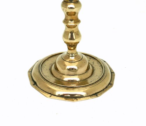 ANTIQUE EARLY METALWARE 17THC BRASS BALUSTER CANDLESTICK SPANISH 166080 - ADDITIONAL PHOTO 2