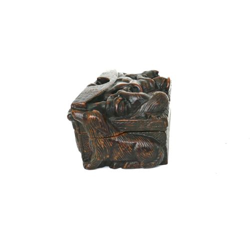 ANTIQUE TREEN 19THC SYCAMORE TABLE SNUFF BOX CARVED WITH TAM O' SHANTER SCOTTISH C186080 - ADDITIONAL PHOTO 3