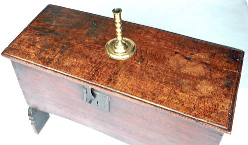 ANTIQUE PERIOD OAK ELIZABETHAN 16THC PLANKED COFFER ENGLISH C157090 - ADDITIONAL PHOTO 1