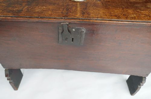 ANTIQUE PERIOD OAK ELIZABETHAN 16THC PLANKED COFFER ENGLISH C157090 - ADDITIONAL PHOTO 2