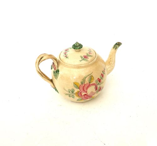 ANTIQUE ENGLISH EARLY 18THC POTTERY CREAMWARE TEAPOT LEEDS C177080 - ADDITIONAL PHOTO 1