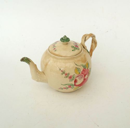 ANTIQUE ENGLISH EARLY 18THC POTTERY CREAMWARE TEAPOT LEEDS C177080 - ADDITIONAL PHOTO 2