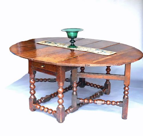 antique early oak furniture 17thc eight seater gateleg table english c166080 - CATEGORY: ANTIQUE TABLES - DATED 17TH CENTURY