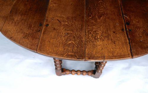 ANTIQUE EARLY OAK FURNITURE 17THC EIGHT SEATER GATELEG TABLE ENGLISH C166080 - ADDITIONAL PHOTO 3
