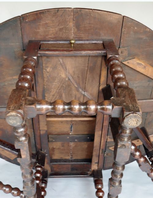 ANTIQUE EARLY OAK FURNITURE 17THC EIGHT SEATER GATELEG TABLE ENGLISH C166080 - ADDITIONAL PHOTO 4