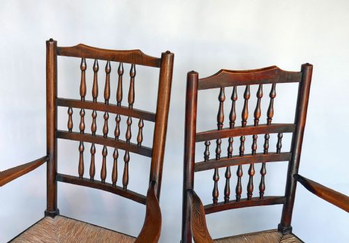 ANTIQUE COUNTY FURNITURE 18THC HARLEQUIN SET OF EIGHT SPINDLE BACK CHAIRS LANCASHIRE CHESHIRE C1780C1800 - ADDITIONAL PHOTO 4