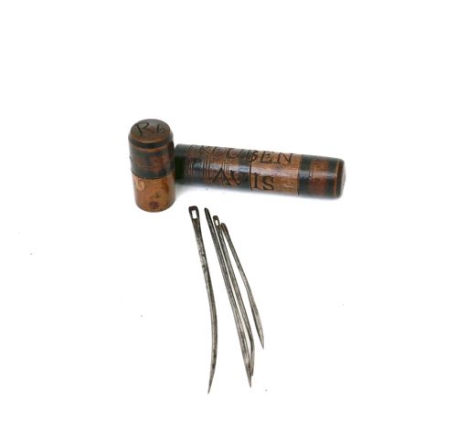 antique maritime treen 19thc sailmakers needle case reuben avis english c186090 - CATEGORY: ANTIQUE MISCELLANEOUS - DATED 19TH CENTURY
