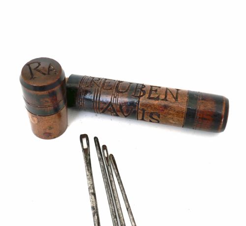 ANTIQUE MARITIME TREEN 19THC SAILMAKERS NEEDLE CASE REUBEN AVIS ENGLISH C186090 - ADDITIONAL PHOTO 1