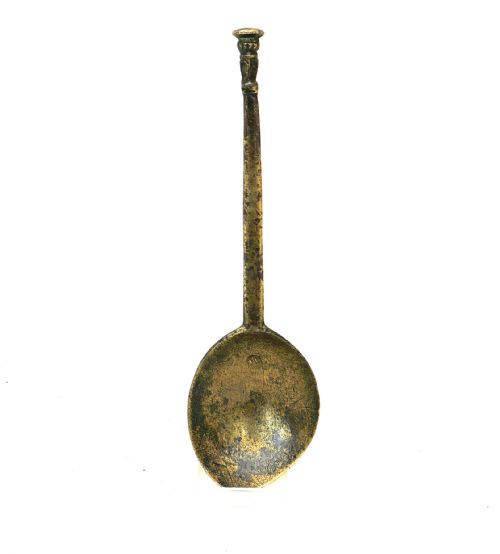 antique early metalware 16thc elizabeth 1 latten seal top spoon english c1580 c1600 - CATEGORY: ANTIQUE METAL - DATED 16TH CENTURY