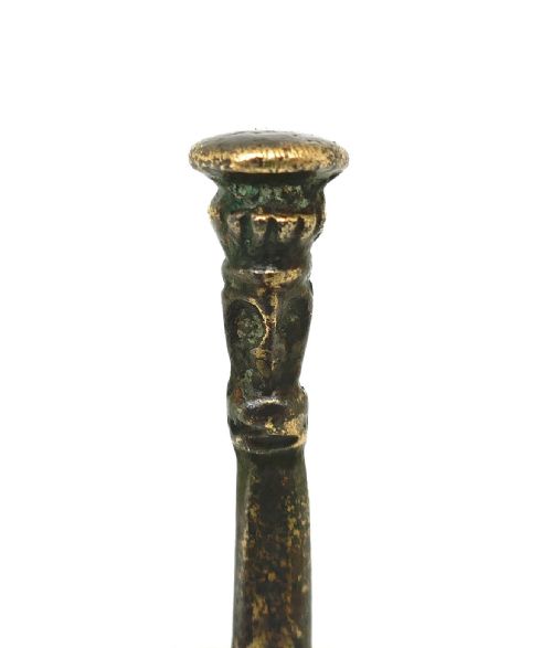 ANTIQUE EARLY METALWARE 16THC ELIZABETH 1 LATTEN SEAL TOP SPOON ENGLISH C1580 C1600 - ADDITIONAL PHOTO 2