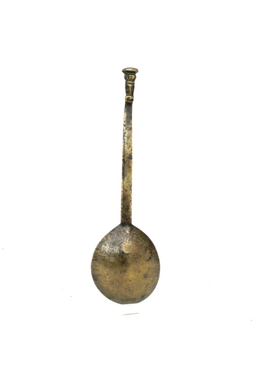 ANTIQUE EARLY METALWARE 16THC ELIZABETH 1 LATTEN SEAL TOP SPOON ENGLISH C1580 C1600 - ADDITIONAL PHOTO 3